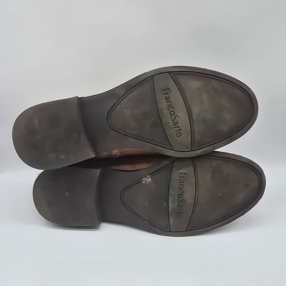 Franco Sarto Women's Leather Hyla Side Zip Chelsea Ankle Booties Brown Size 9M - Picture 7 of 10